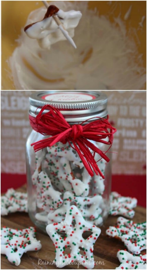 White Christmas Pretzels In A Jar
