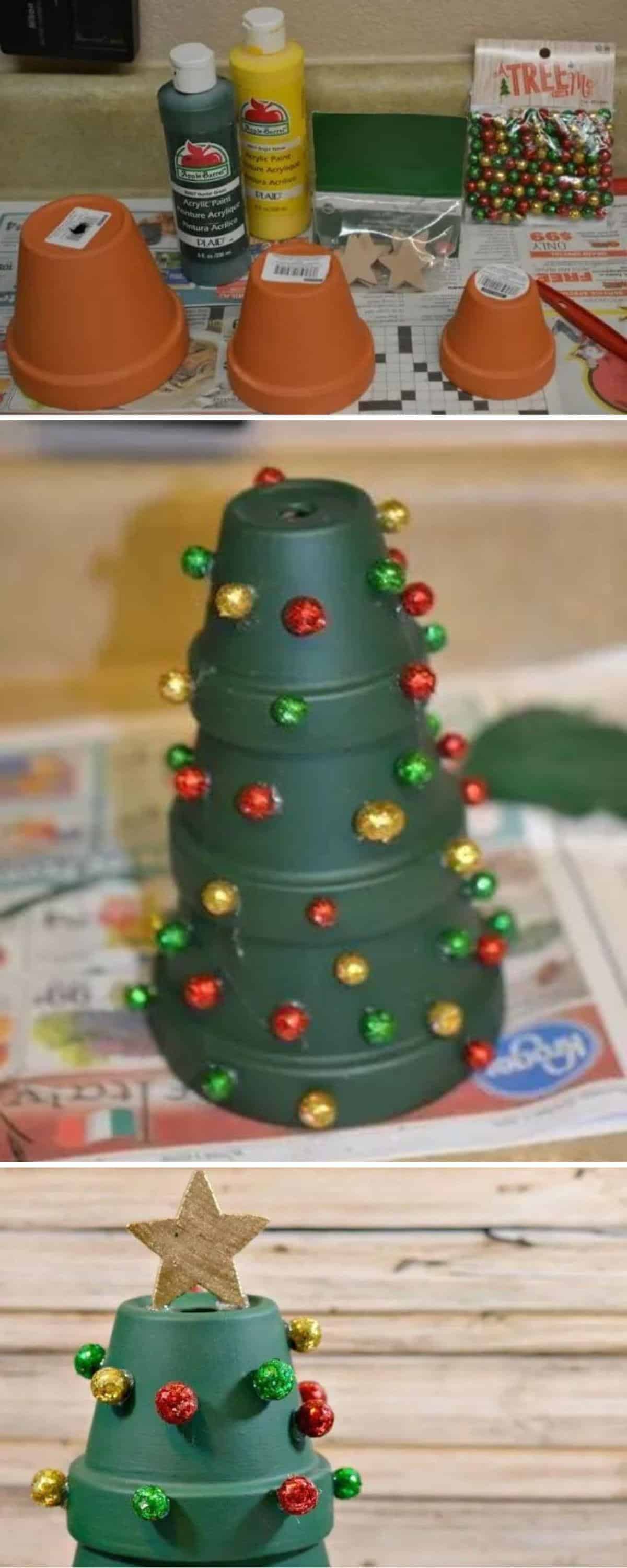 DIY Clay Pot Christmas Tree