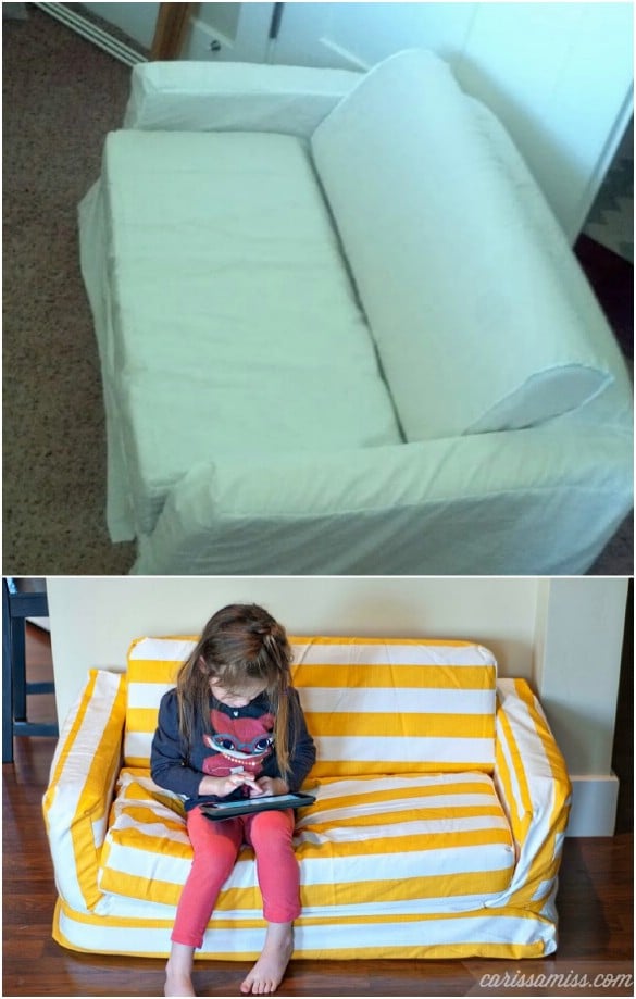Striped Slipcover For Kids’ Sofa