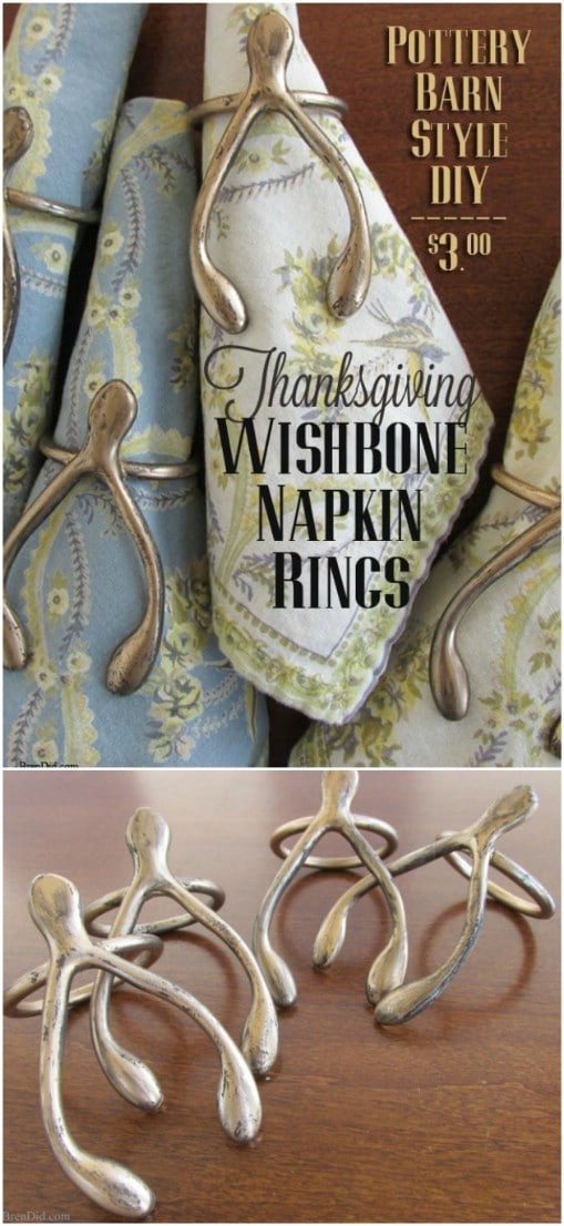 Pottery Barn Inspired Bronze Wishbone Napkin Rings