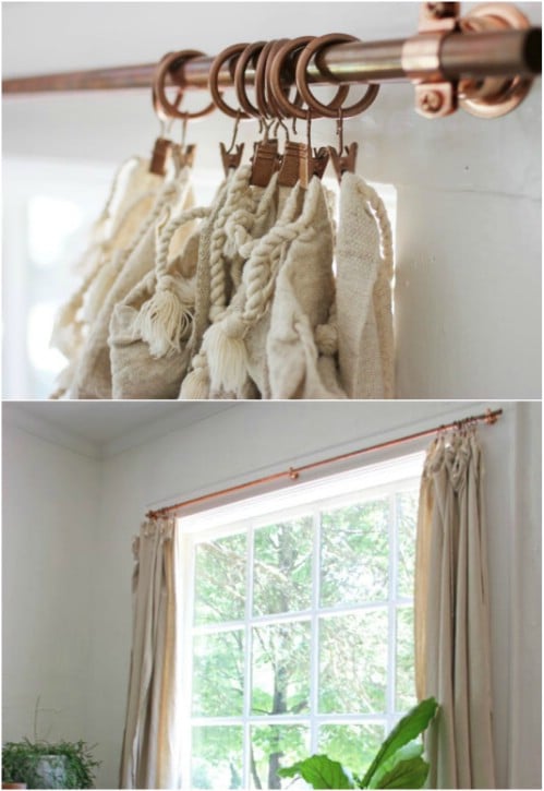 Easy DIY Copper Pipe Curtain Rods
