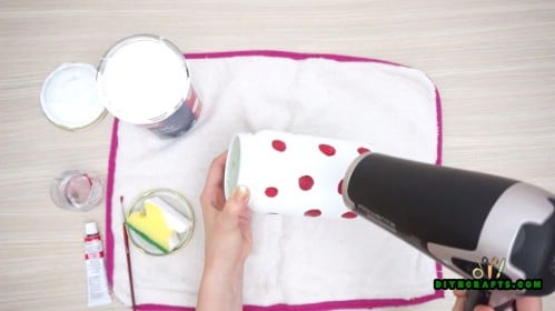 Painted Polka Dot Mason Jar
