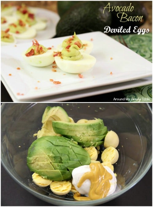 Avocado Bacon Deviled Eggs