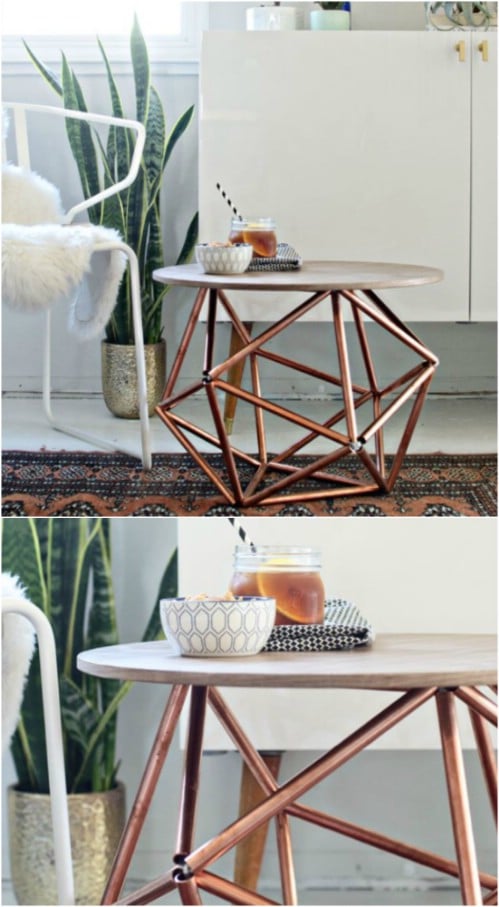 Geometric Copper Accent Table