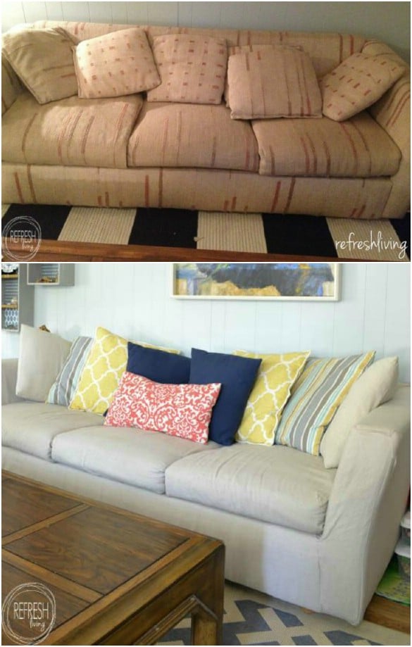 20 Easy To Make Diy Slipcovers That Add New Style To Old Furniture Diy Crafts