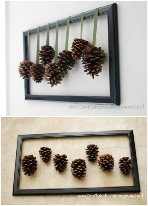 Gorgeous Framed Pinecone Art