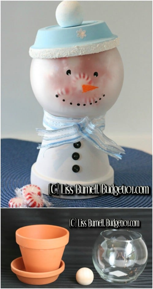 DIY Frosty The Snowman Candy Dish
