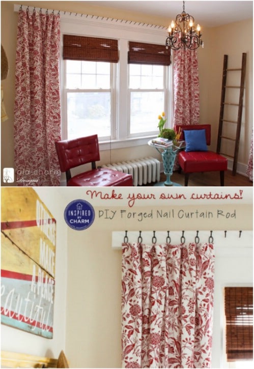 DIY Forged Nail Curtain Rod