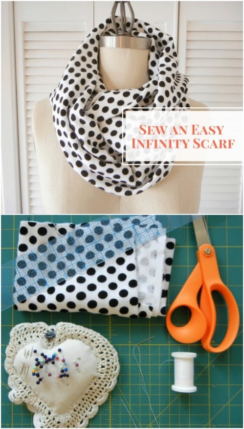 Easy Hand Sewn Infinity Scarf