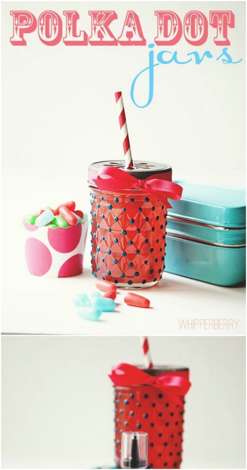 Adorable DIY Polka Dotted Jars