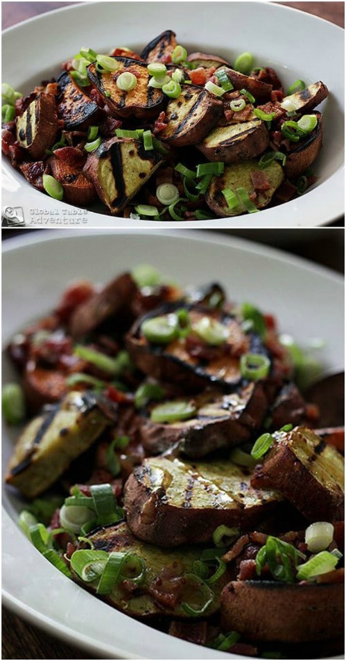 Grilled Sweet Potato And Bacon Salad