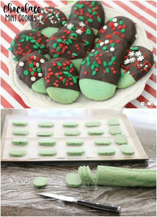 Homemade Chocolate Mint Christmas Cookies
