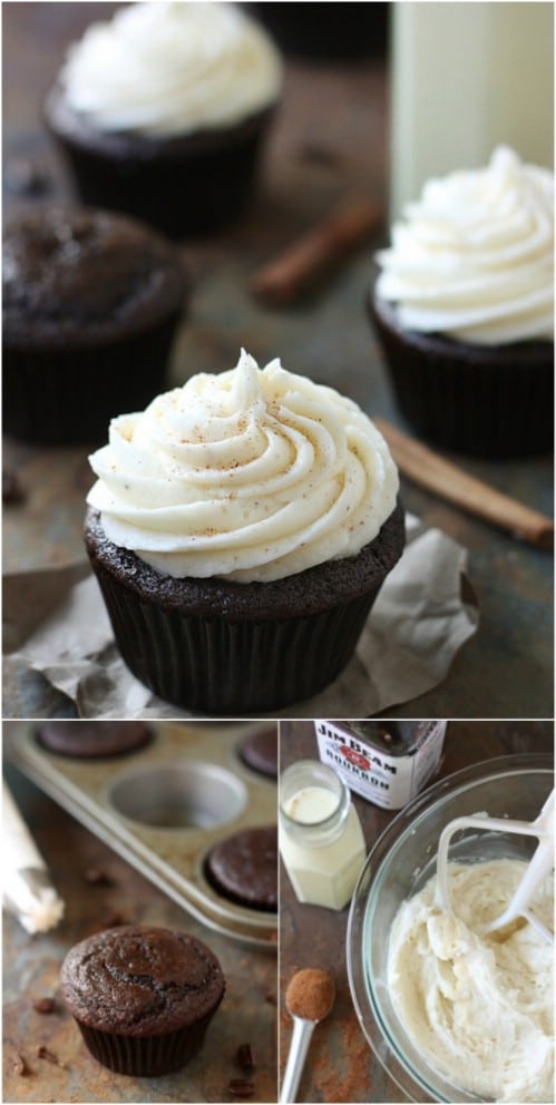 Chocolate Spice Cupcakes With Eggnog Buttercream Frosting