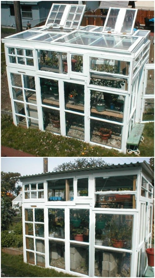 Upcycled Glass Greenhouse
