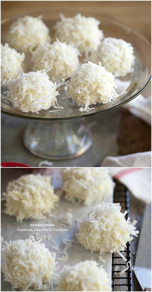 Coconut Snowball Christmas Cookies