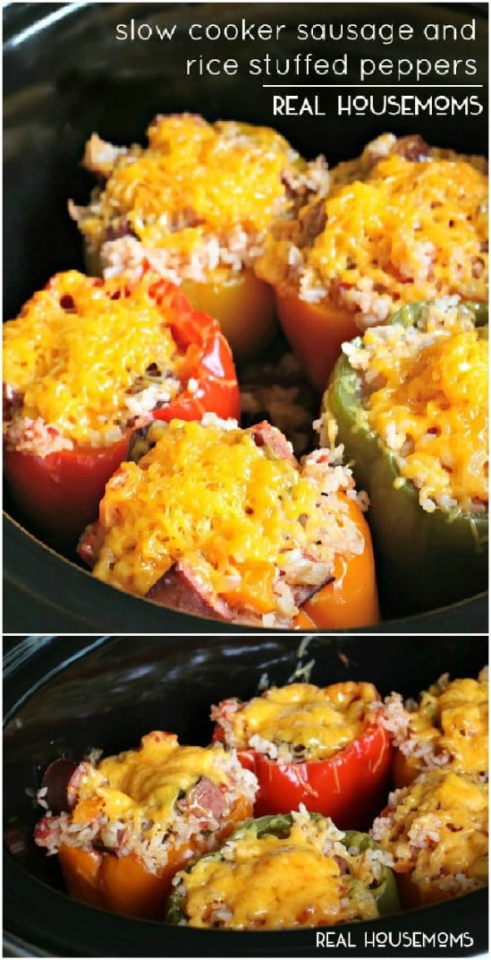 Slow Cooker Stuffed Peppers With Sausage And Rice