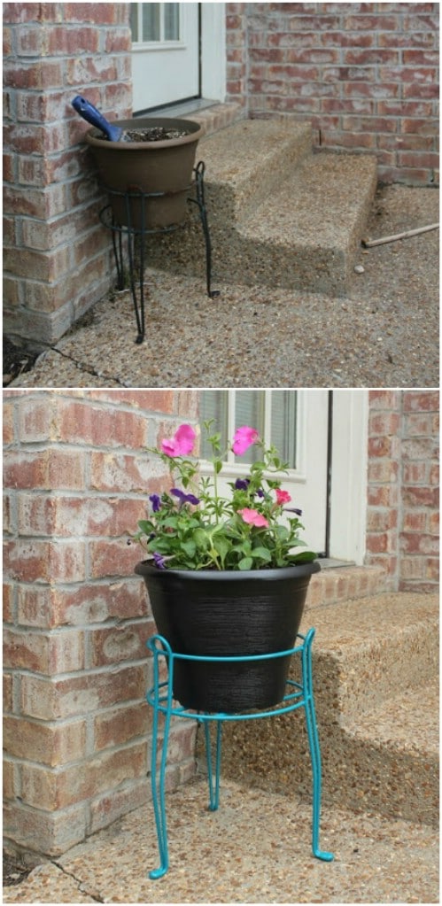 Spray Painted Plant Stand