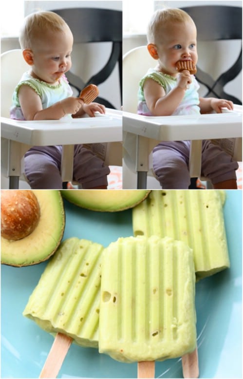 Homemade Avocado Baby Food Popsicles