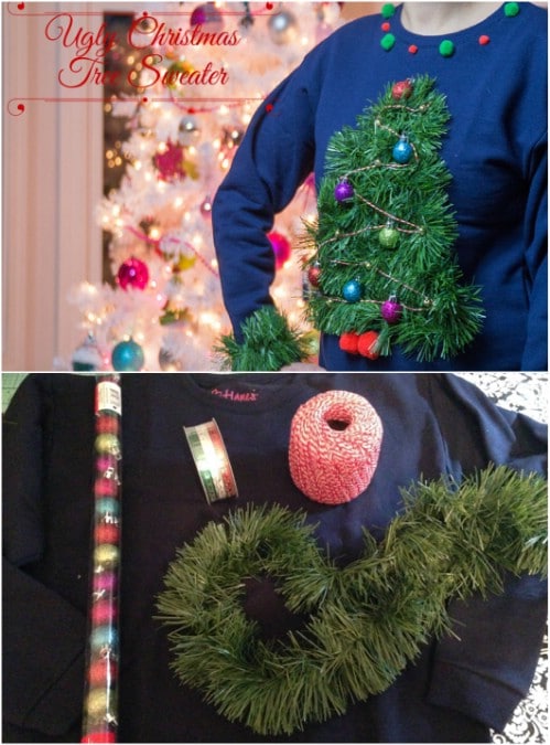  Suéter de Árbol de Navidad feo de Bricolaje