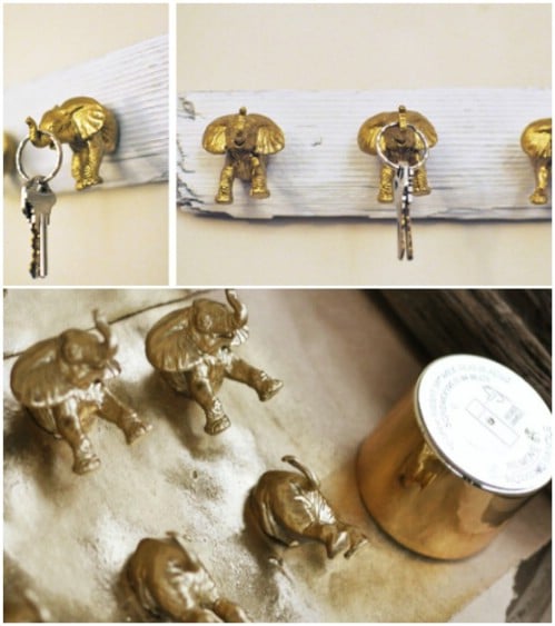 DIY Elephant Key Hooks