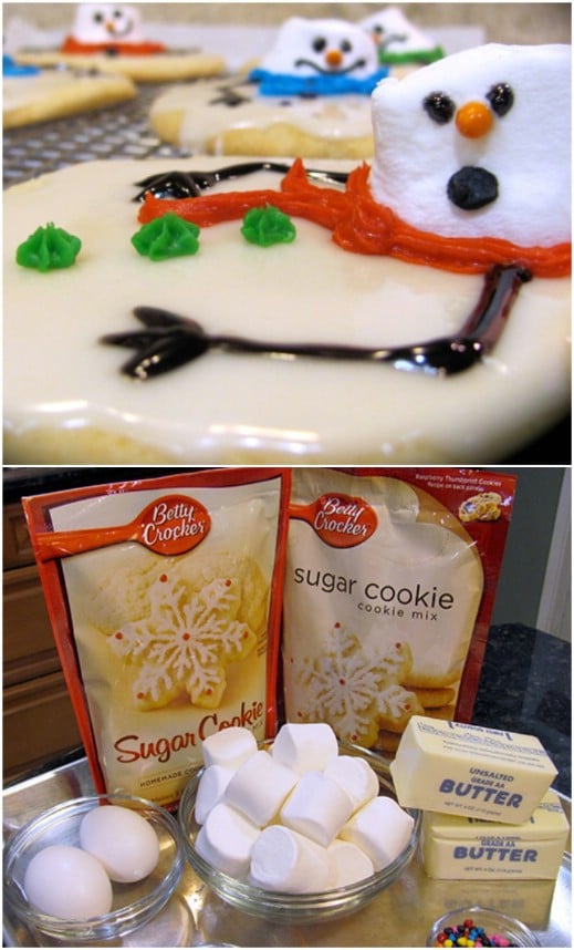 Fun Melted Snowman Christmas Cookies