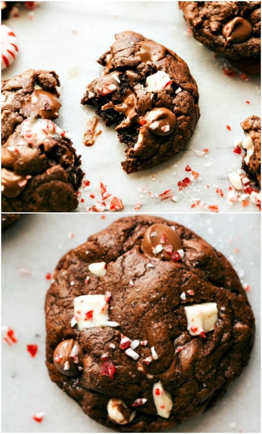 Peppermint Bark Brownie Cookies