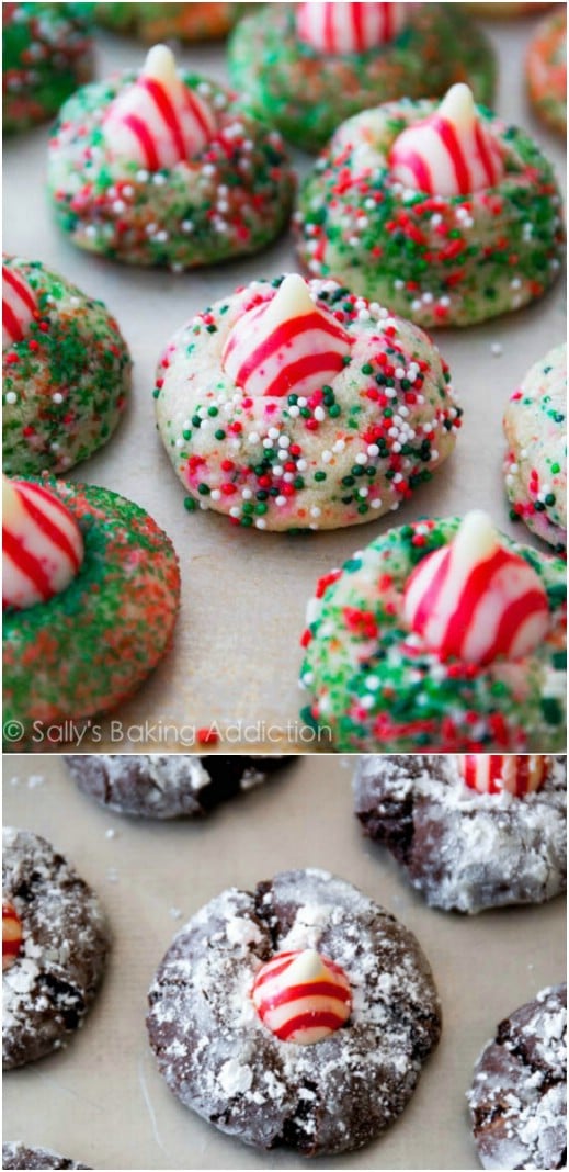 Easy Homemade Candy Cane Kiss Cookies