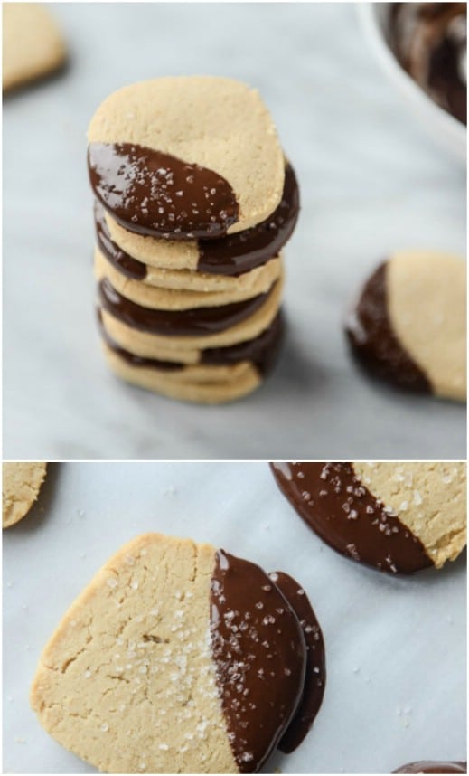 Salted Peanut Butter Shortbread Christmas Cookies
