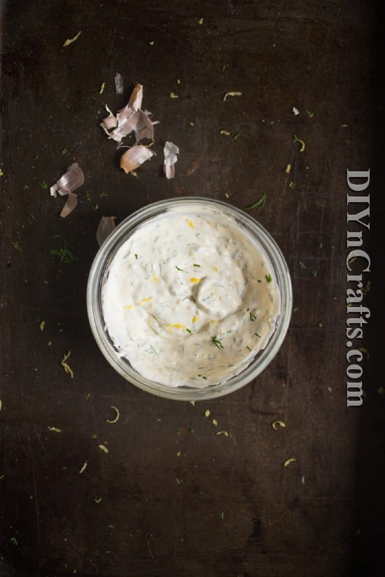 The delicious sauce is made from real mayonnaise, dill and garlic