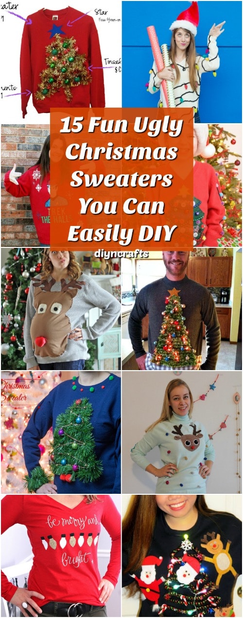 15 Fun csúnya karácsonyi pulóverek könnyen DIY