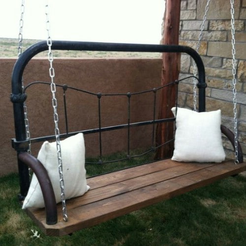 Upcycled Bed Frame Porch Swing