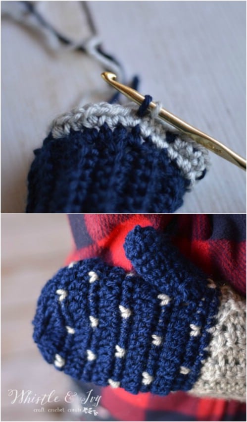 Snowfall Crochet Mittens