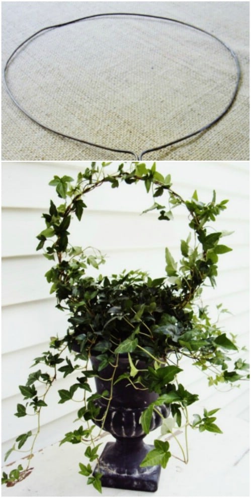 Upcycled Wire Hanger Topiary