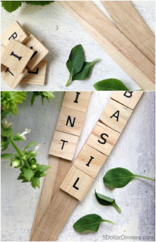 DIY Scrabble Tile Garden Markers