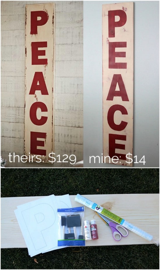 Pottery Barn Knockoff – Holiday Peace Sign