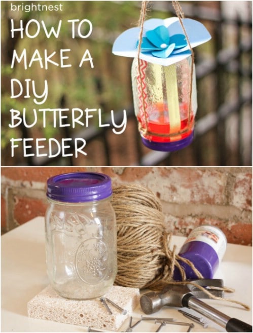 DIY Mason Jar Butterfly Feeder