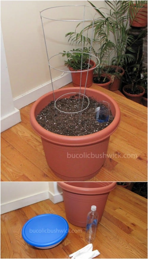 DIY Self Watering Standard Planter Conversion