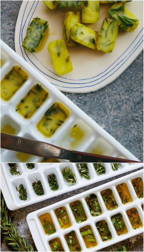 Freeze Fresh Herbs In Olive Oil
