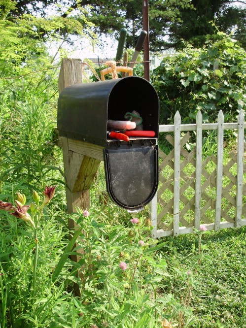 Upcycled Mailbox Garden Tool Holder