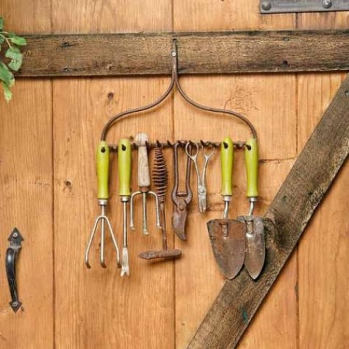 Upcycled Rake Head Tool Holder