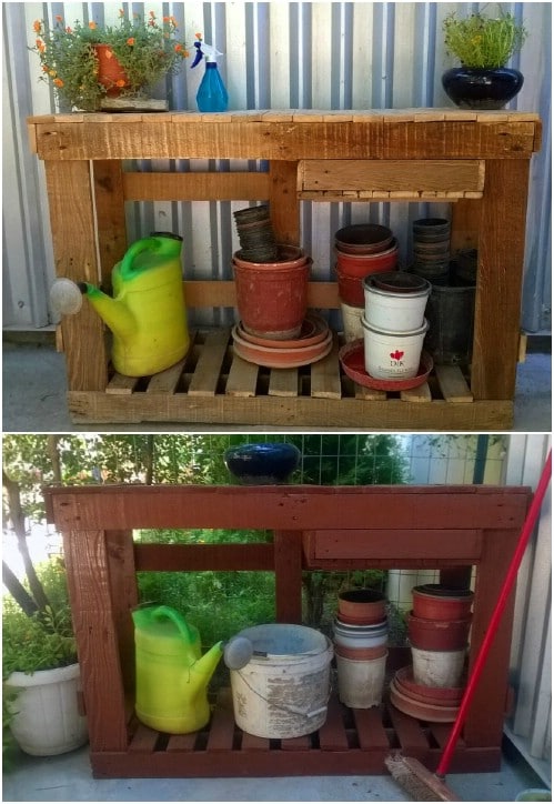 DIY Potting Bench With Storage