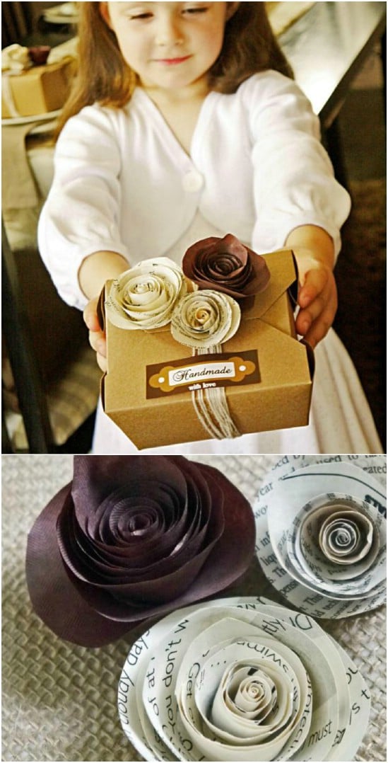 Decorative Rolled Book Paper Roses