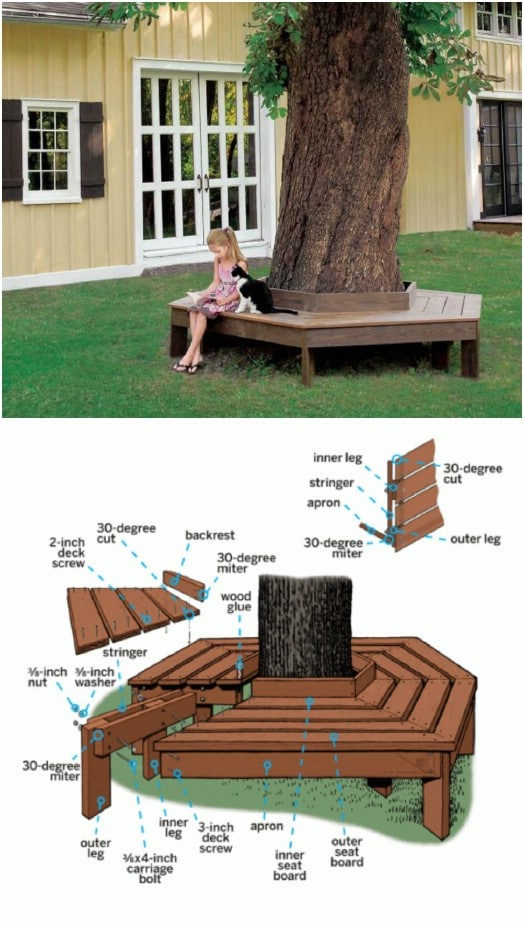 DIY Tree Bench