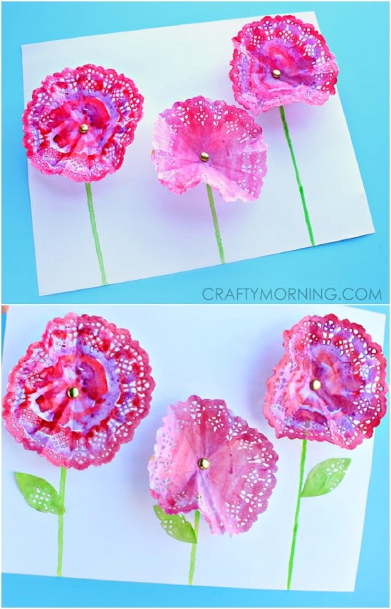 DIY 3D Doily Flowers