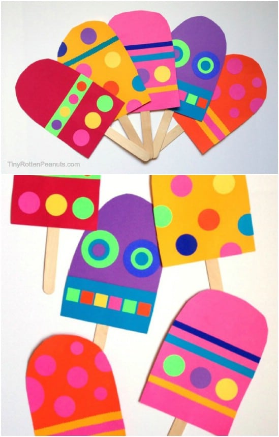 Fun And Colorful Craft Stick Popsicles