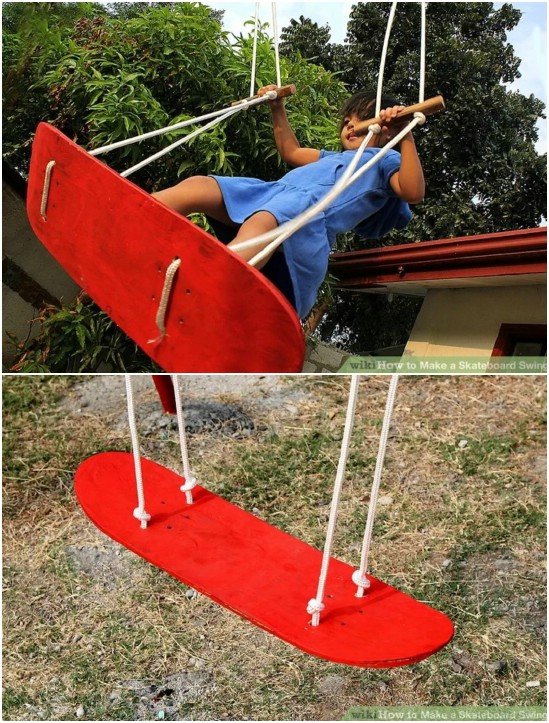 Repurposed Skateboard Swing