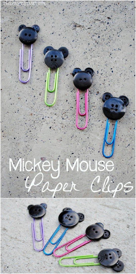 DIY Mickey Mouse Button Paper Clips