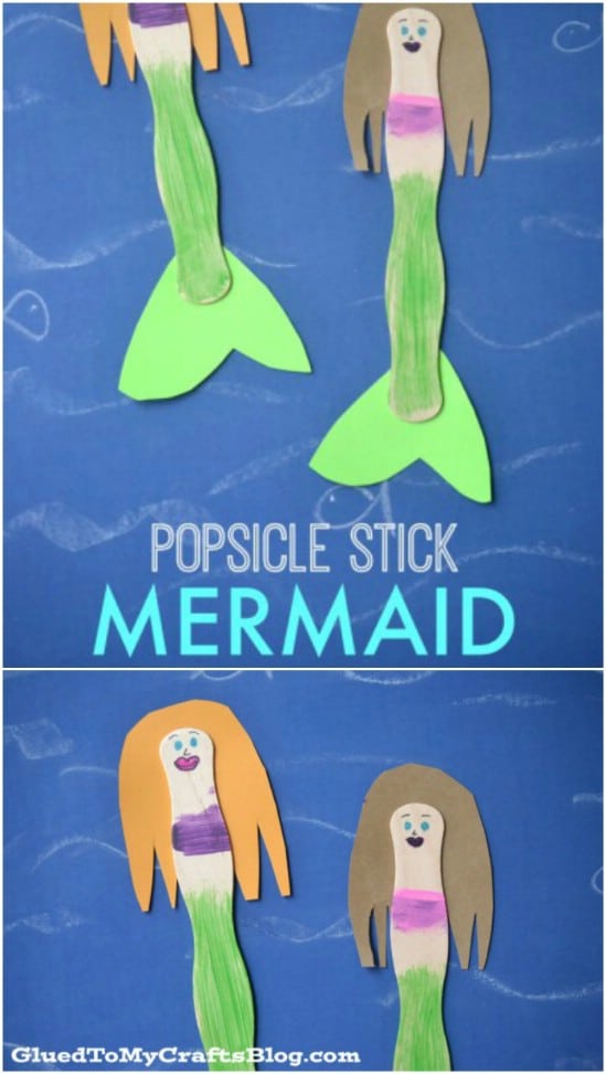 Cute DIY Popsicle Stick Mermaids