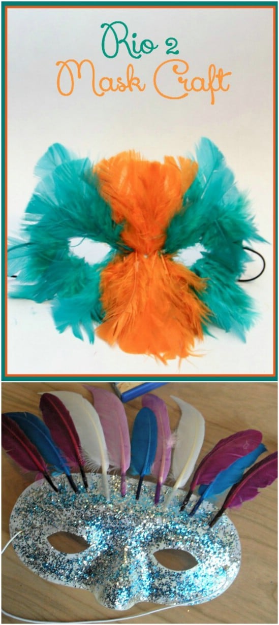 Cute Rio Feathered Mask Craft