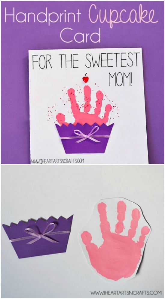 Adorable Handprint Cupcake Card